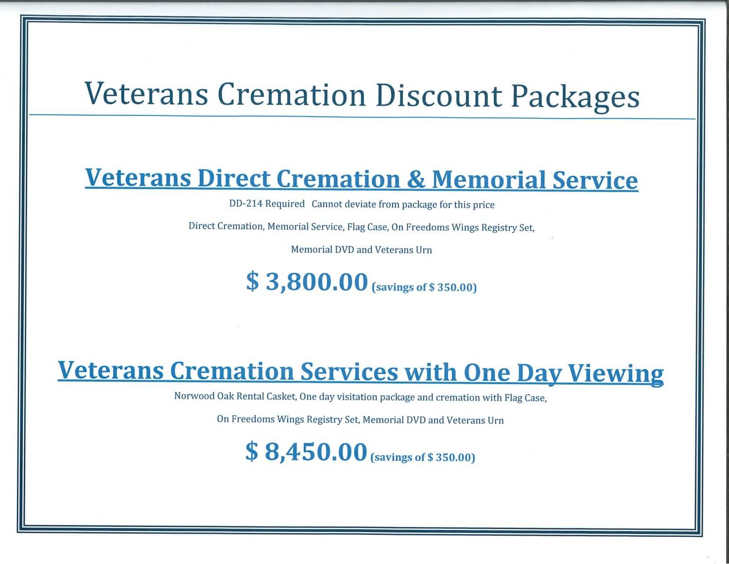 Veterans Funeral & Cremation Services in Baltimore County