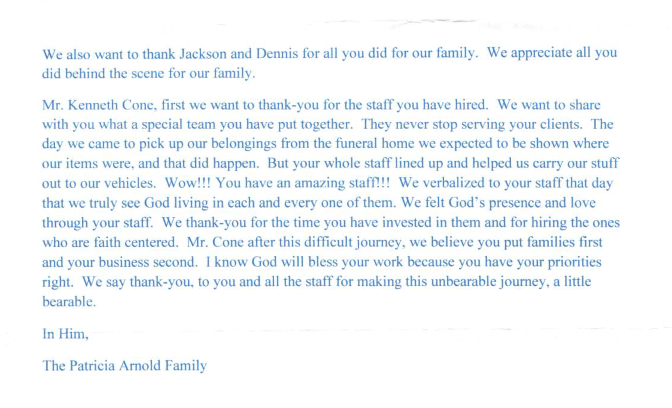 Testimonials Cone Funeral Home Bowling Green KY funeral home and
