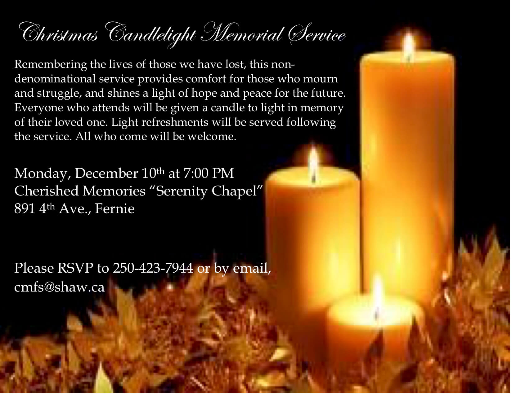Events and Seminars Cherished Memories Funeral Services Ltd. Fernie
