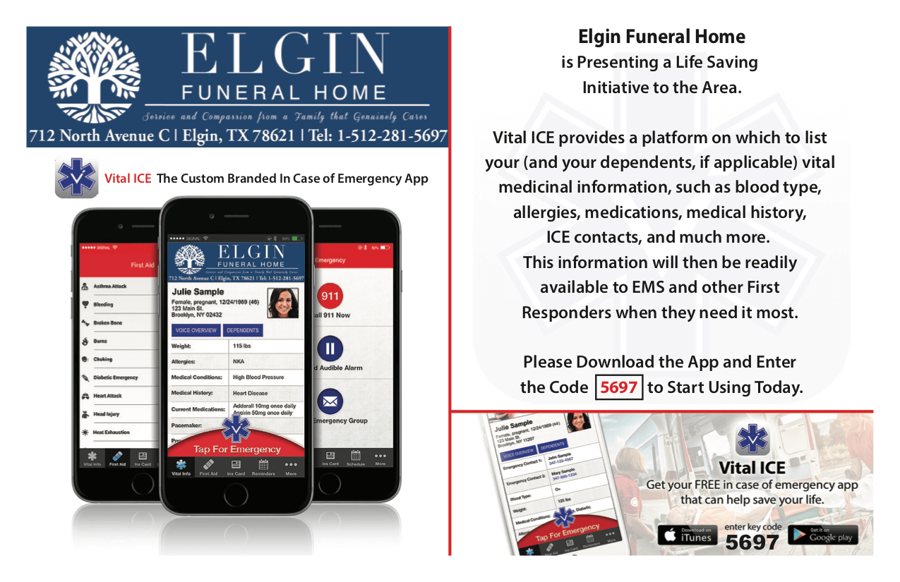 Vital ICE Elgin Funeral Home Elgin TX funeral home and cremation