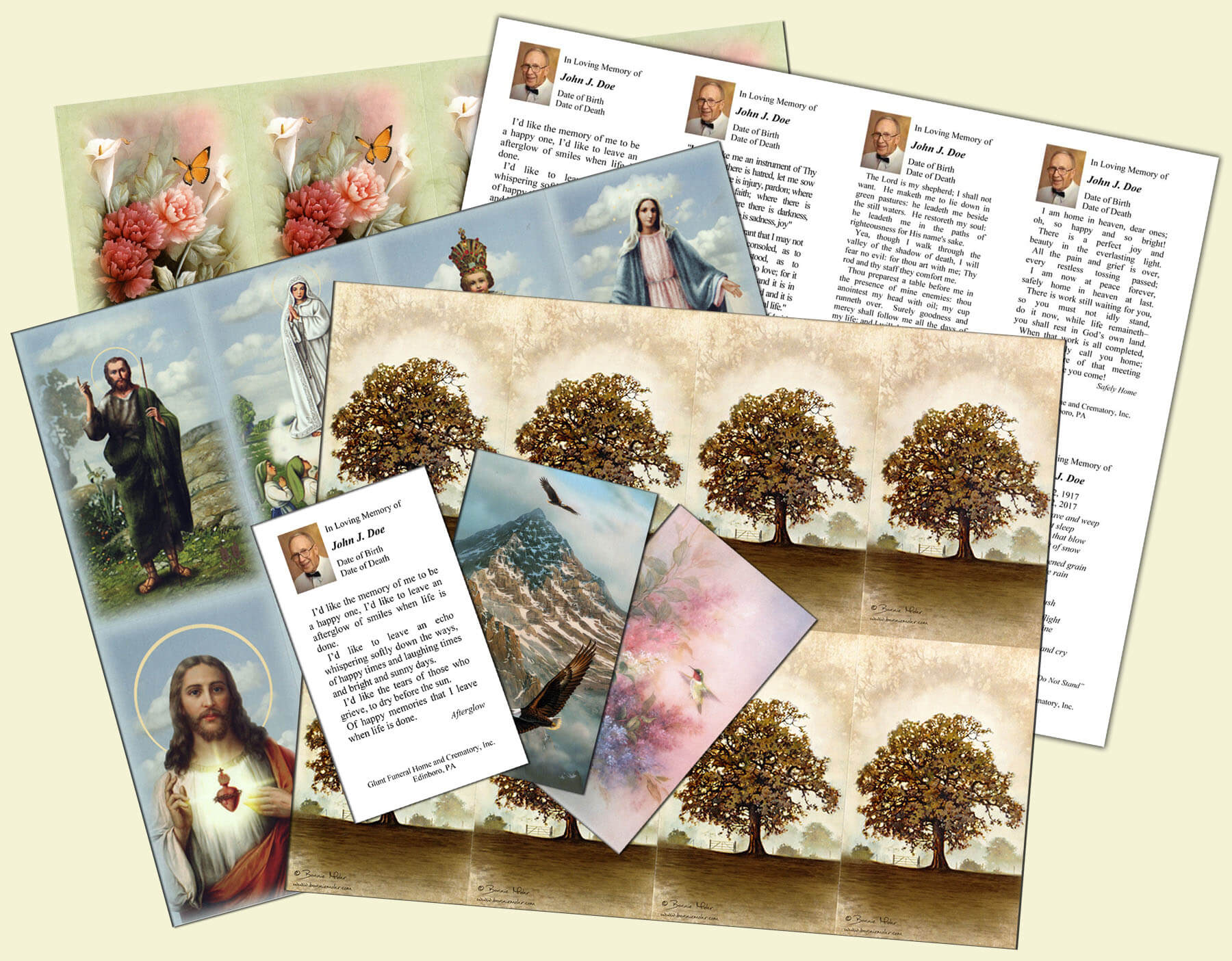 Prayer Cards | Glunt Funeral Home and Crematory, Inc. | Edinboro PA funeral  home and cremation