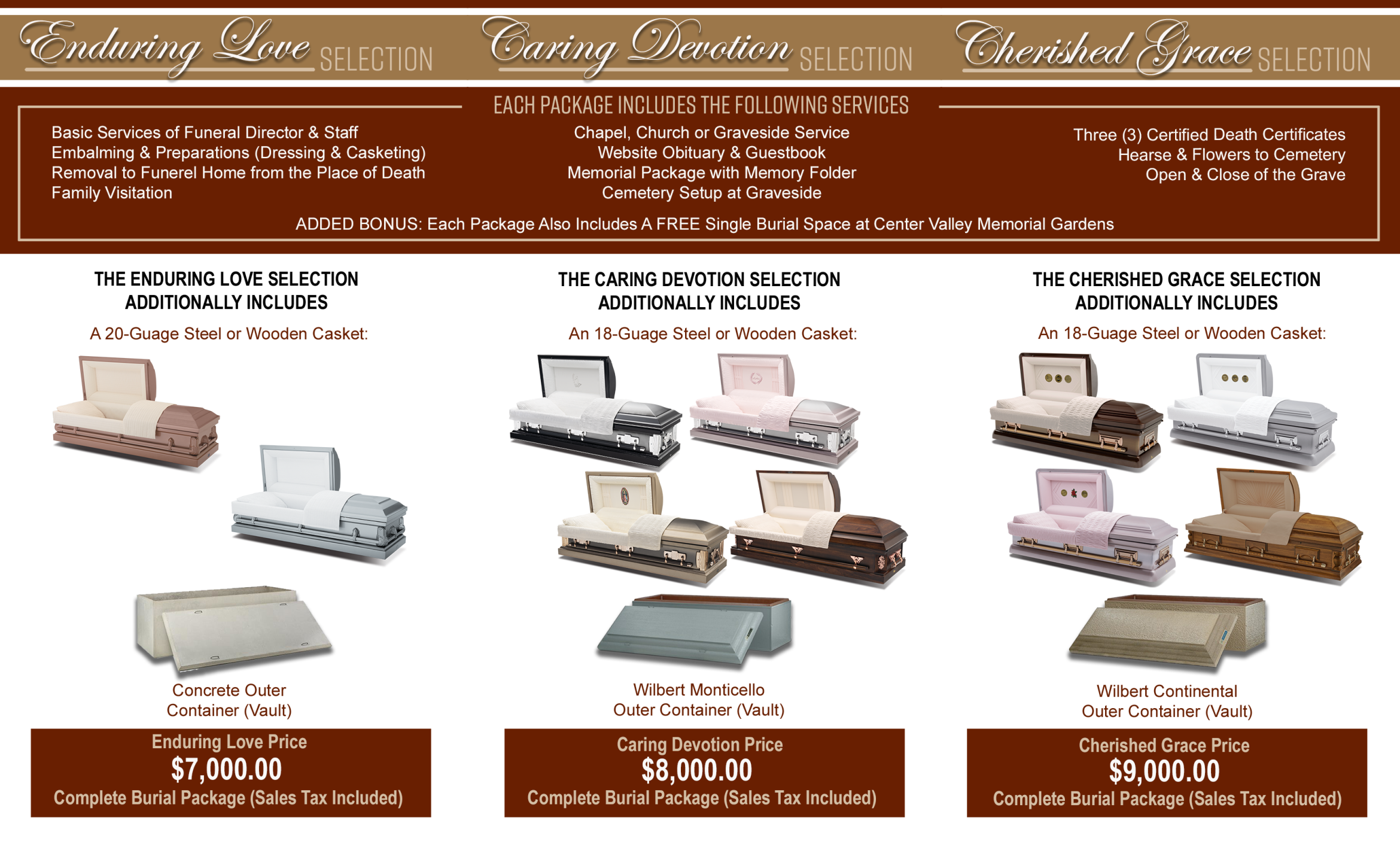 Special Package Pricing & Benefits Humphrey Funeral Service