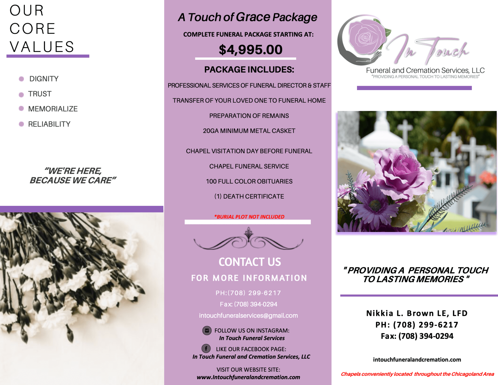 ABOUT US In Touch Funeral and Cremations Services, LLC Lansing IL