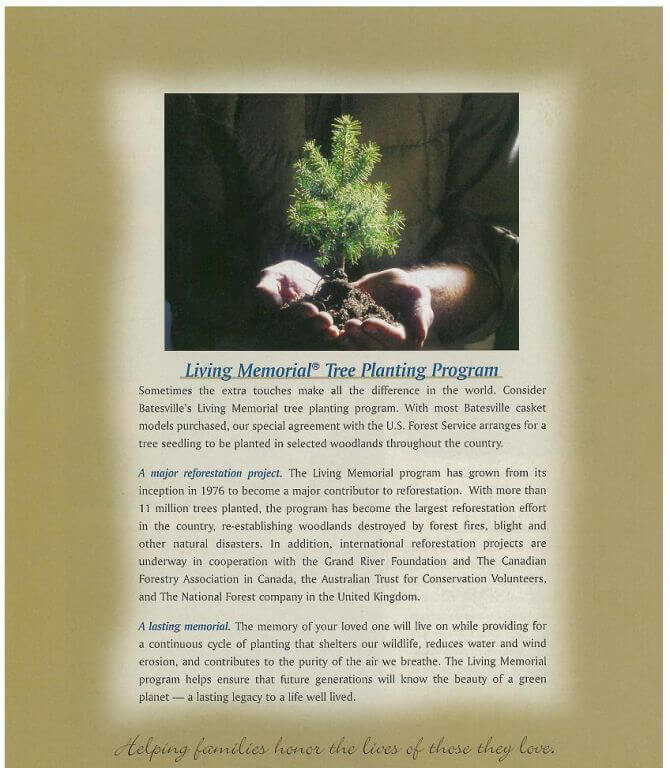 Living Memorial Tree Planting Program Jones Funeral Chapel