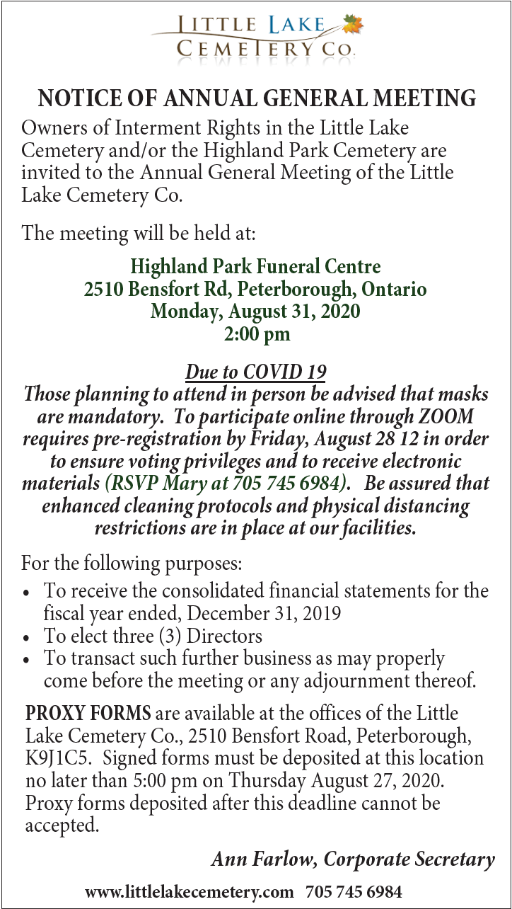 Peterborough's Most Beautiful Cemetery & Funeral Home Cremation