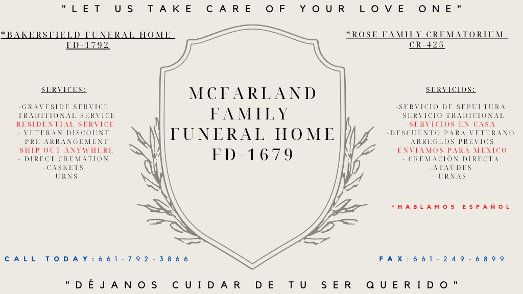 McFarland Family Funeral Home McFarland CA funeral home and cremation