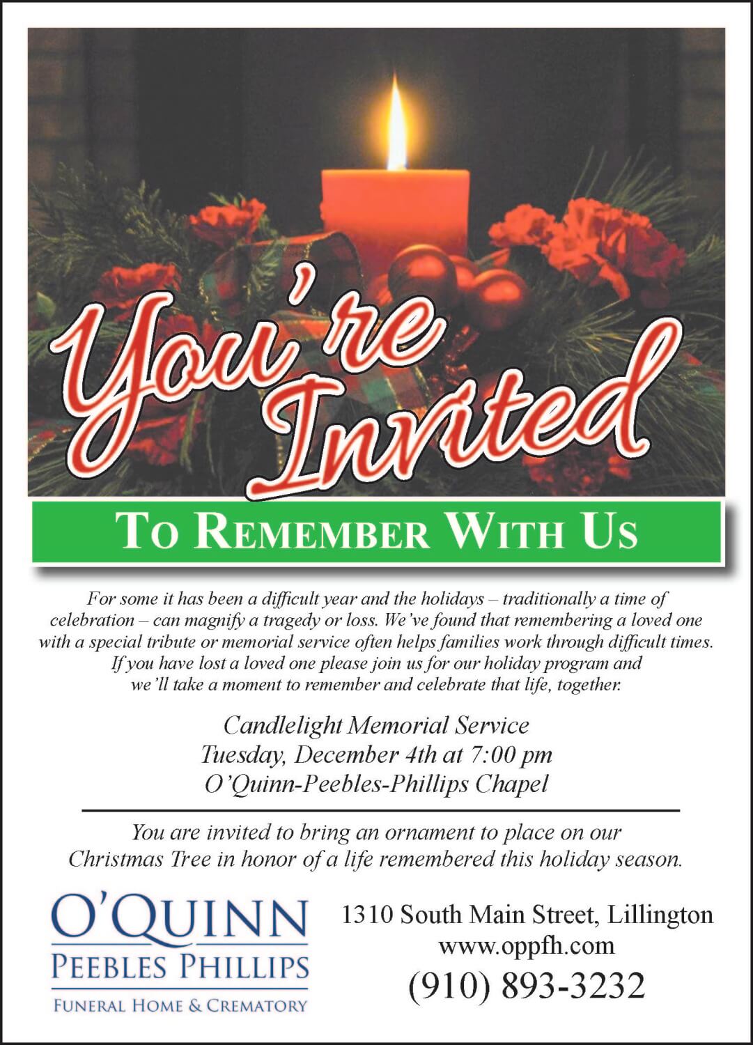 O'QuinnPeeblesPhillips Funeral Home Lillington NC funeral home and