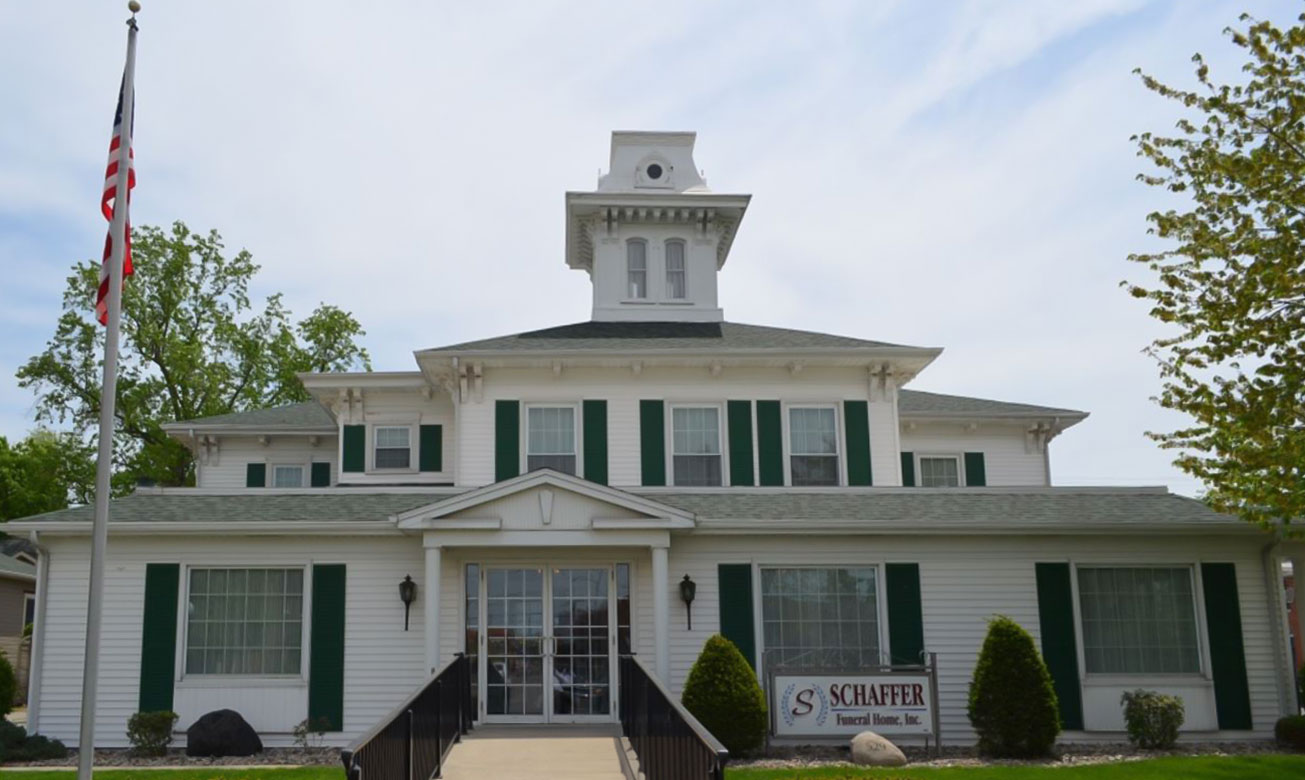 Exterior of Schaffer Funeral Home on Jefferson Ave
