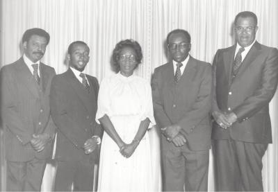 2nd funeral home staff picture taken in 1980 and displayed in funeral home.