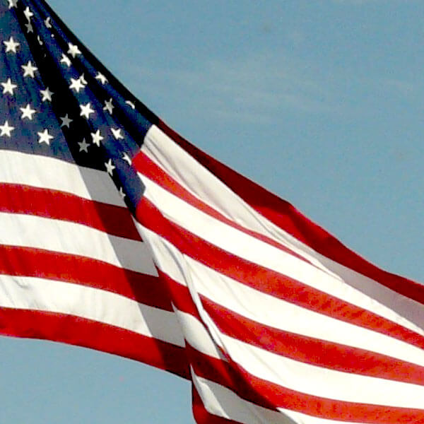 American flag symbolizing funeral veteran service