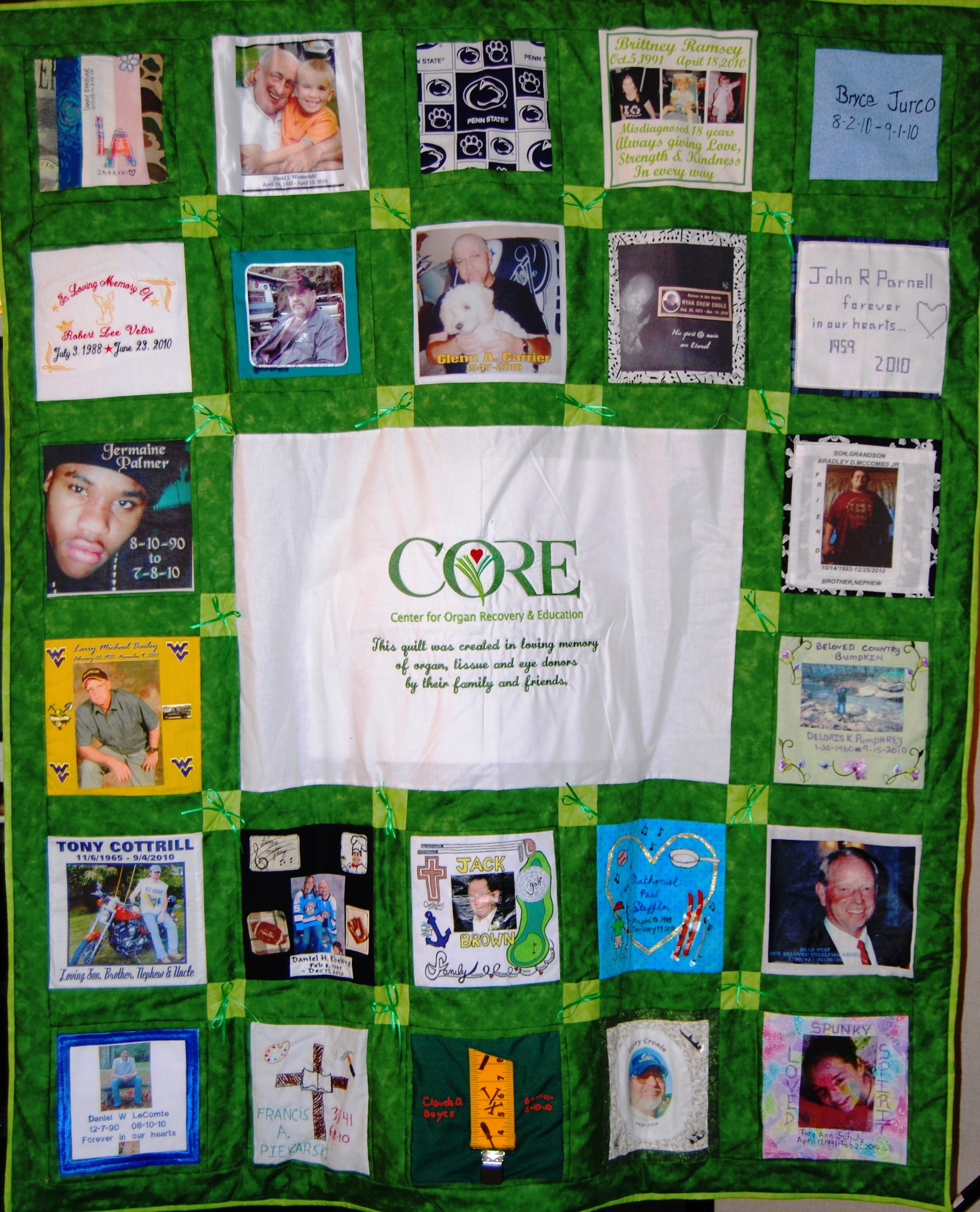 CORE Remembrance Quilt CORE Center for Organ Recovery & Education