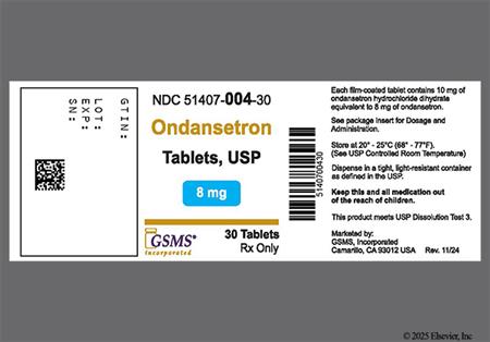 Ondansetron Hydrochloride 8mg Tablet package photo