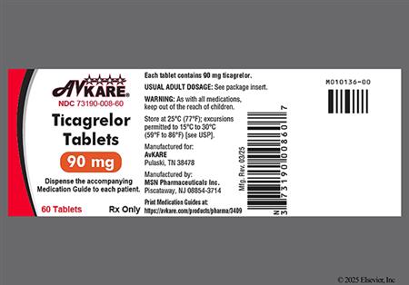 Ticagrelor 90mg Tablet package photo