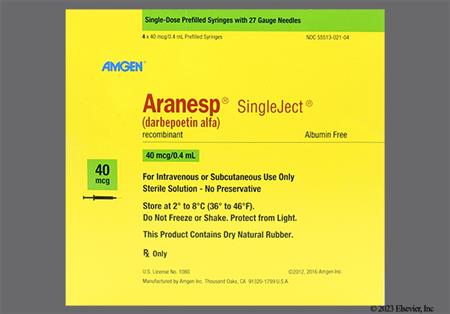 Aranesp 40mcg/0.4mL  Solution for Injection package photo