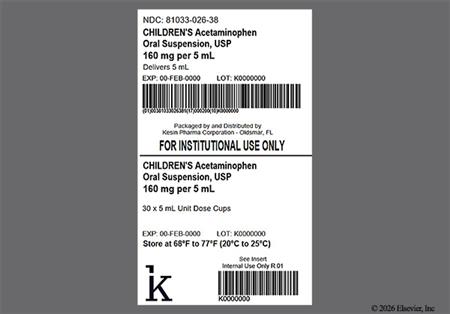 Acetaminophen 160mg/5mL Suspension