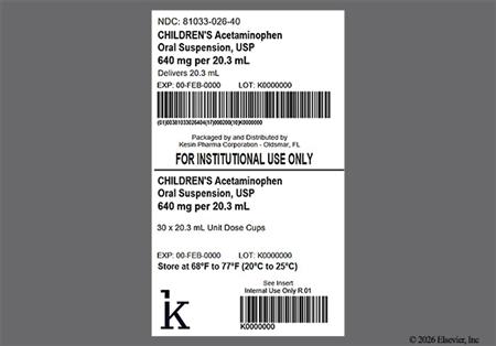Acetaminophen 650mg/20.3mL Suspension