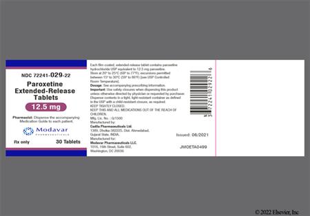 Paroxetine Hydrochloride 12.5mg Extended-Release Tablet package photo
