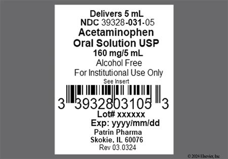 Acetaminophen 160mg/5mL Solution