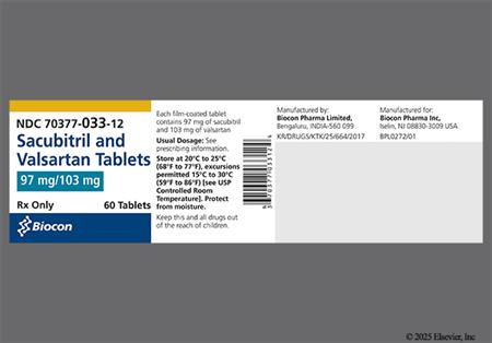 Sacubitril/Valsartan 97mg-103mg Tablet package photo