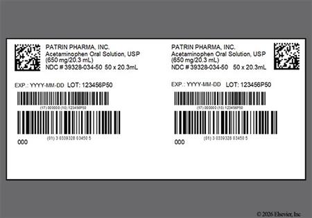 Acetaminophen 650mg/20.3mL Solution