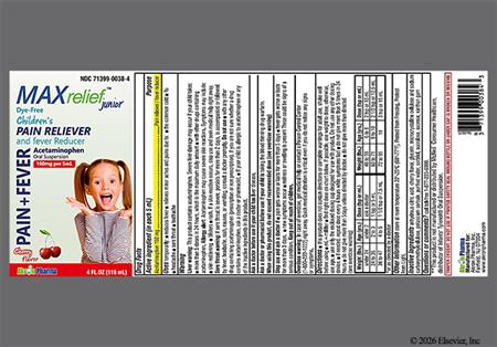 Children's Pain Reliever and Fever Reducer MAX Relief Junior 160mg/5mL Suspension (Cherry