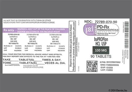 Bupropion Hydrochloride 100mg Tablet package photo