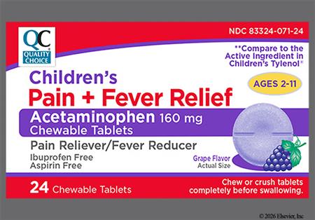 Quality Choice Children's Acetaminophen 160mg Chewable Tablet (Grape)