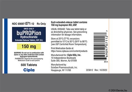 Bupropion Hydrochloride 150mg Extended-Release (XL) Tablet package photo
