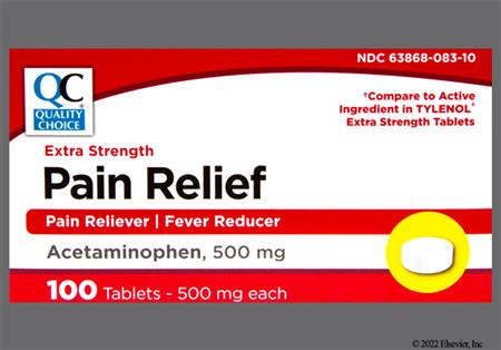 Quality Choice Pain Relief 500mg Extra-Strength Tablet package photo