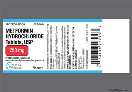 Metformin Hydrochloride 750mg Tablet package photo