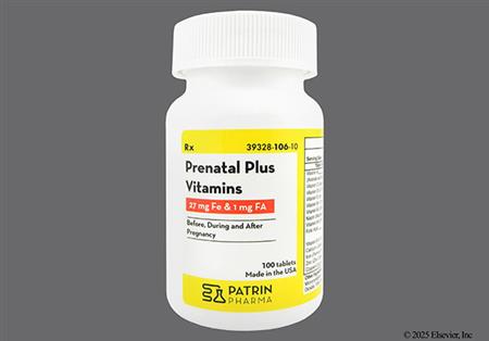 Prenatal plus Low Iron Tablet package photo