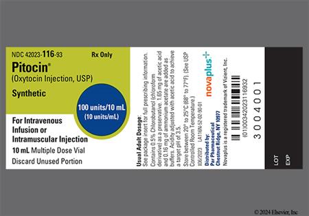 Pitocin 100unit/10mL Solution for Injection (NOVAPLUS) package photo