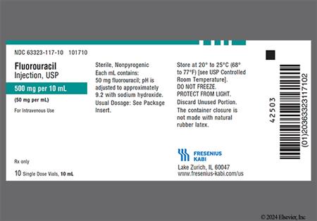 Fluorouracil 500mg/10mL Solution for Injection package photo