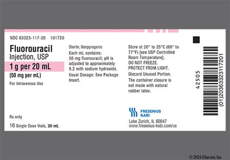 Fluorouracil 1g/20mL Solution for Injection package photo