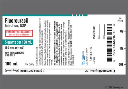 Fluorouracil 5g/100mL Bulk Solution for Injection package photo