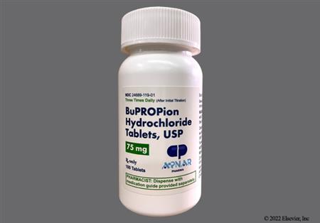Bupropion Hydrochloride 75mg Tablet package photo