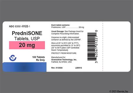 Prednisone 20mg Tablet package photo