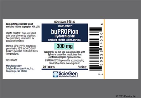Bupropion Hydrochloride 300mg Extended-Release (XL) Tablet package photo