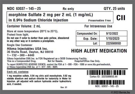 Morphine Sulfate 2mg/2mL  in Sodium Chloride 0.9% Solution for Injection package photo
