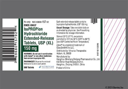 Bupropion Hydrochloride 150mg Extended-Release (XL) Tablet package photo