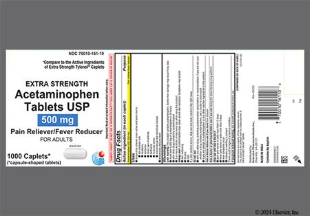 Acetaminophen Extra Strength 500mg Tablet package photo