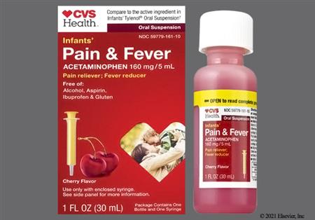 CVS Infants' Pain and Fever 160mg/5mL Suspension (Cherry) package photo