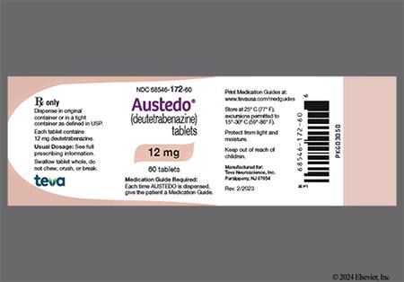 Austedo 12mg Tablet package photo