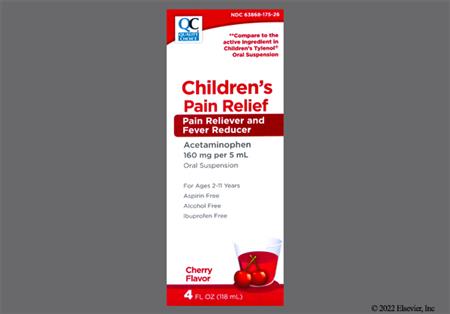 Quality Choice Children's Pain Relief 160mg/5mL Suspension (Cherry) package photo
