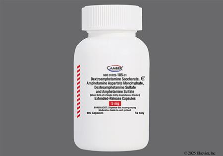 Amphetamine/Dextroamphetamine Salts 5mg Extended-Release Capsule package photo