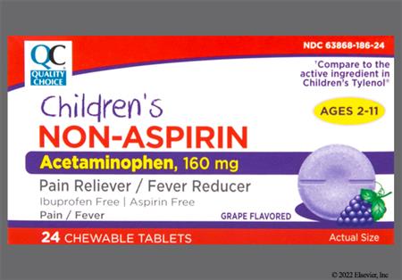 Quality Choice Children's Non-Aspirin 160mg Chewable Tablet (Grape)