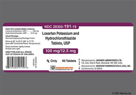 Losartan Potassium/Hydrochlorothiazide 100mg-12.5mg Tablet package photo