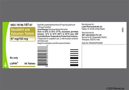 Sacubitril/Valsartan 97mg-103mg Tablet package photo