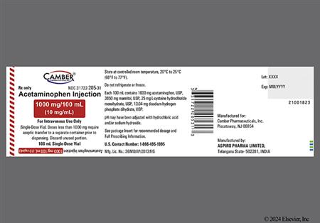 Acetaminophen 1000mg/100mL Solution for Injection