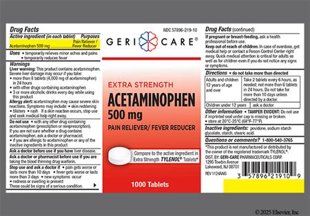 Acetaminophen Extra Strength 500mg Tablet